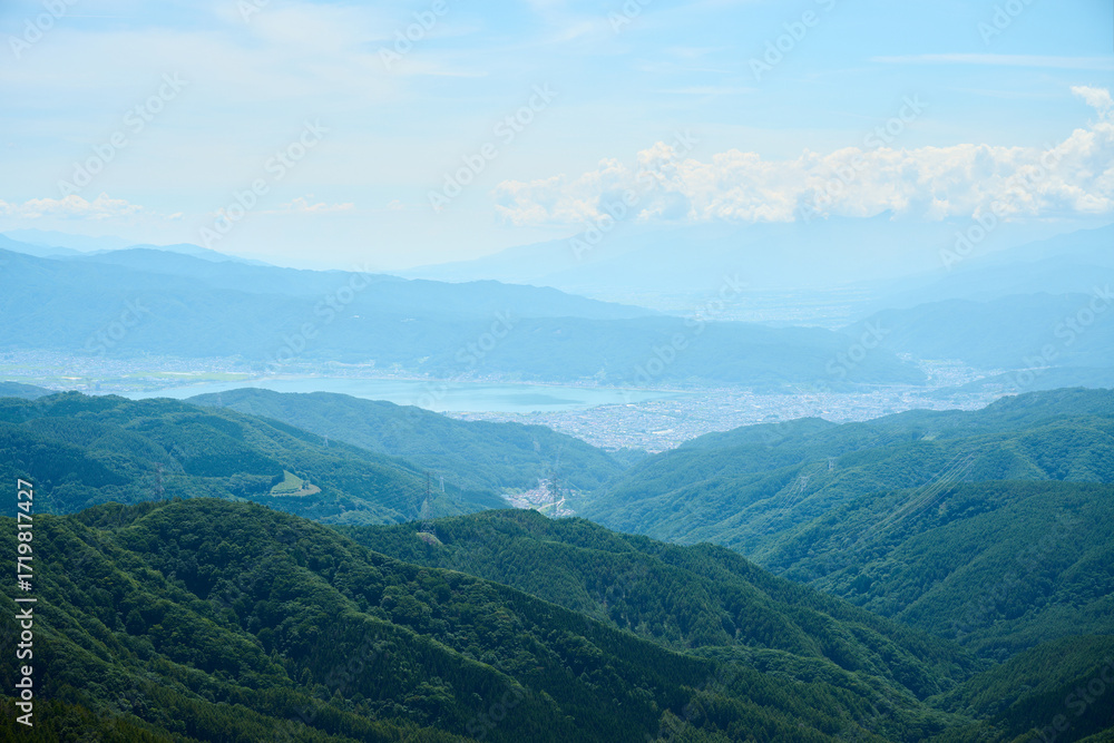 Obraz premium 三峰山から見る諏訪の景色