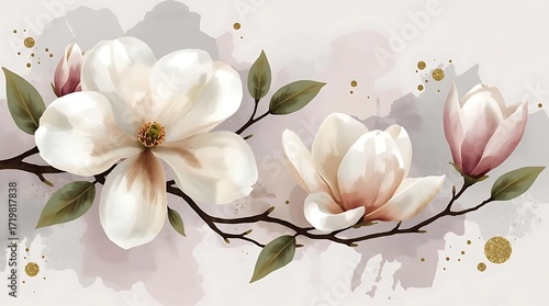 white magnolia flowers