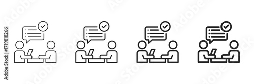 Assessment Icon Set Different Line Style Collection 