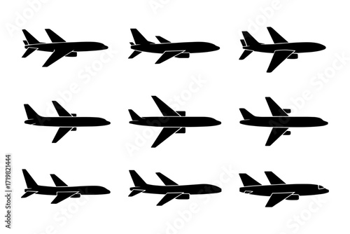 Airplane aircraft aviation flight transport silhouette