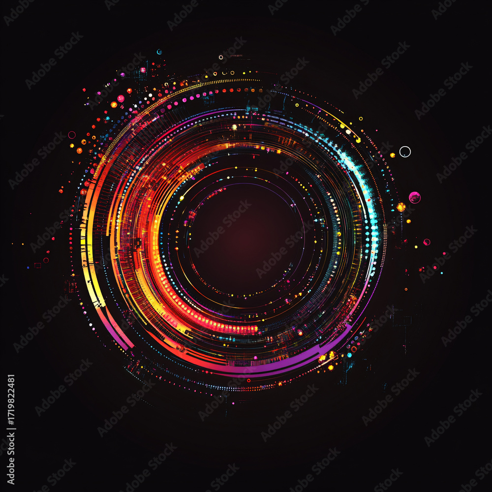 Obraz premium A circle with the glow quot in the dark