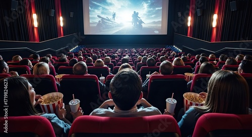People watching a movie in a theater.