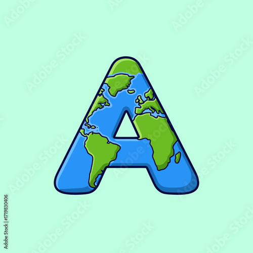 A stylized letter A with a world map design, representing global awareness.