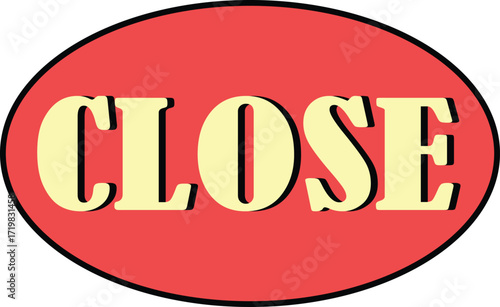 Close sign vector sticker