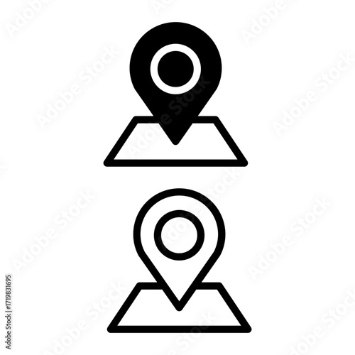 location pin icon solid and line style icon