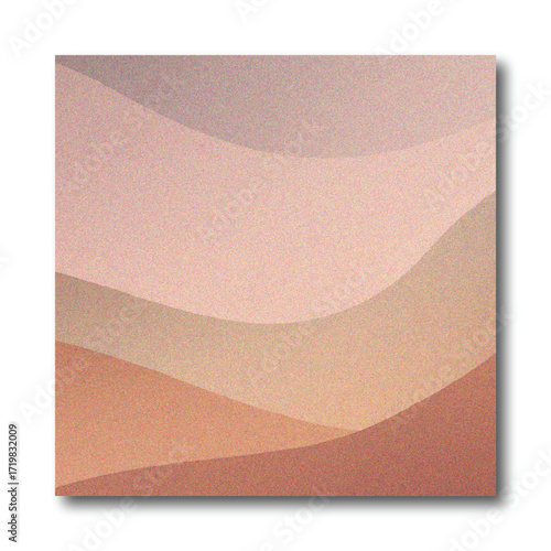 Abstract Layered Wavy Gradient Background with Dusty Earth Tone and Grain Texture