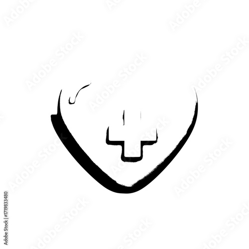 Heart Health Cross Symbol of Medical Wellness and Charitable Healthcare