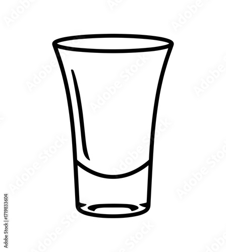 Minimal line drawing of a shot glass