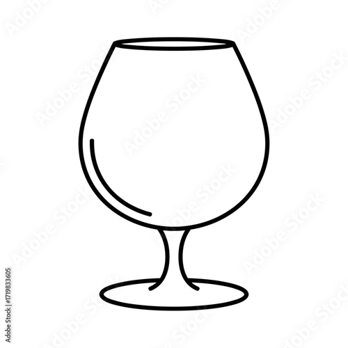 Brandy snifter glass line drawing