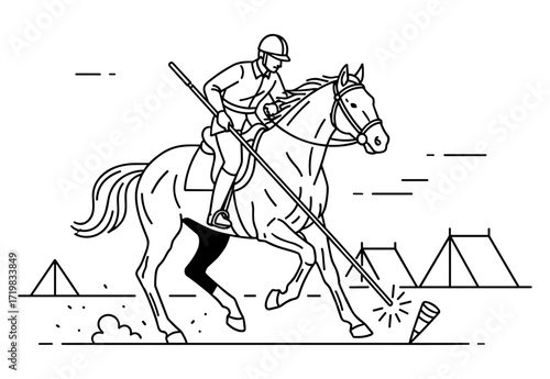 Tent pegging illustration