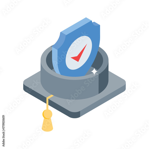 Handy isometric icon of long-term education insurance
