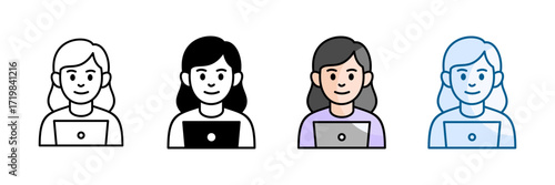 Developer Icon Set Multiple Style Collection