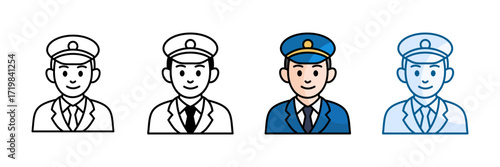 Pilot Icon Set Multiple Style Collection