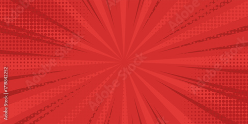 Vintage pop art red background. Banner vector illustration