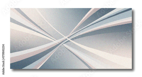 Abstract Overlapping Curved Lines Background with Neutral Colors and Grain Texture