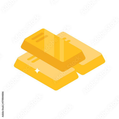 Premium isometric style icon of gold investment  