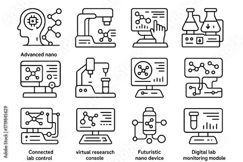 Reaction futuristic advanced control icon interactive smart dispenser responsive vector nano hub