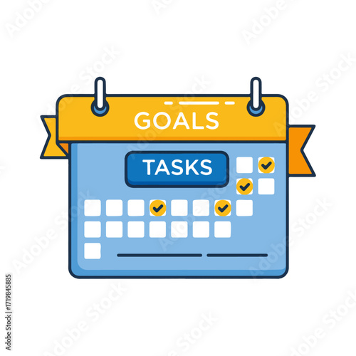 Goals and Tasks Calendar Vector Illustration