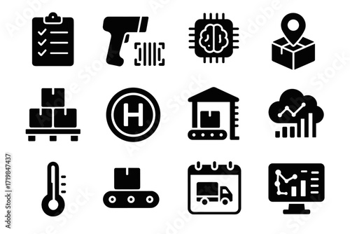 Scheduler pad icon inventory ai tracker transport pallet virtual supply station tools