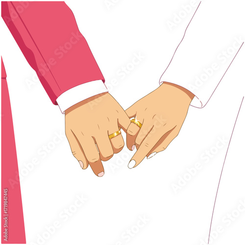 Wedding Promise Rings Pinky Promise Illustration