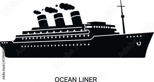 Classic ocean liner silhouette vector graphic scalable eps illustration for design projects