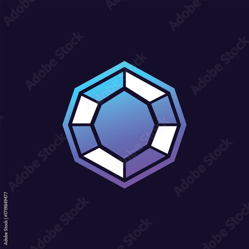 crystal diamond vector abstract logo modern style 