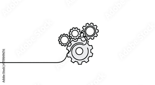 Interlocking gears symbolizing teamwork, connection, and mechanical precision working together