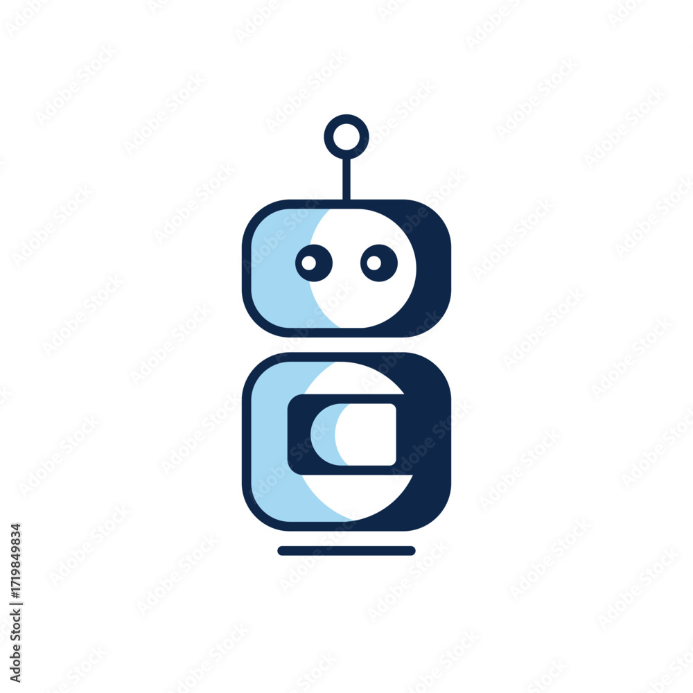 Obraz premium robot vector abstract logo modern style