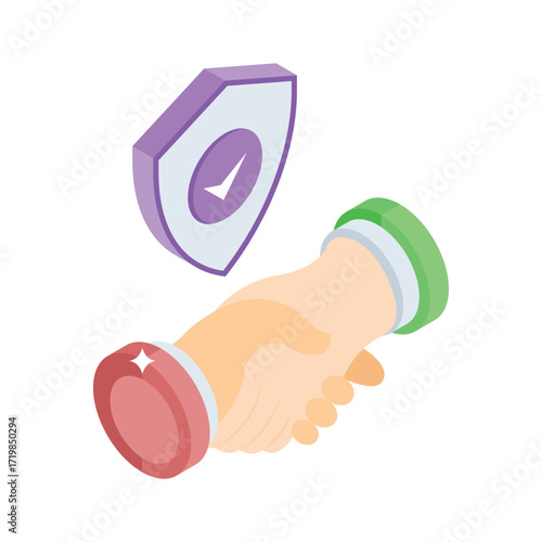 Premium isometric style icon representing reliability badge