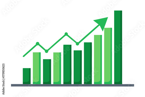 business graph with arrow