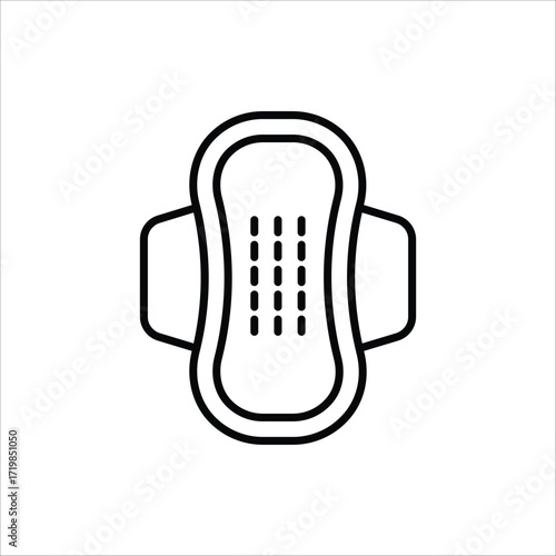 Sanitary napkin icon. Menstrual pad and Female hygiene symbol. Vector illustration for web design. Linear style napkin icon. Editable stroke.