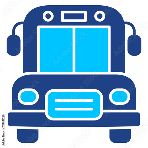 School Bus Bus Simple Vector Icon Collection