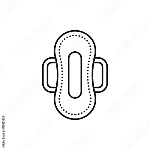 Sanitary napkin icon. Menstrual pad and Female hygiene symbol. Vector illustration for web design. Isolated on white background.