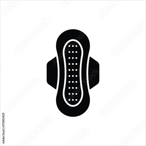 Sanitary napkin icon. Menstrual pad and Female hygiene symbol. Vector illustration for web design. Isolated on white background.
