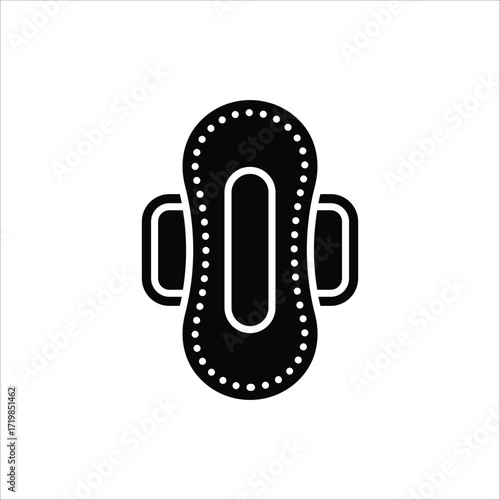 Sanitary napkin icon. Menstrual pad and Female hygiene symbol. Vector illustration for web design. Isolated on white background.