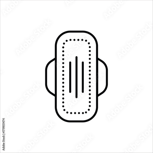 Sanitary napkin icon. Menstrual pad and Female hygiene symbol. Vector illustration for web design. Isolated on white background.