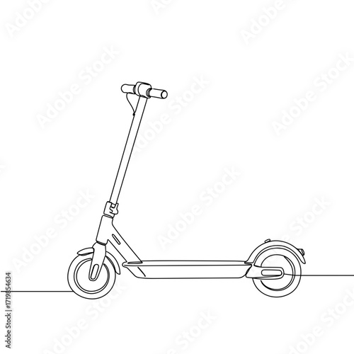 Line art icon of an electric scooter in a minimalist design
