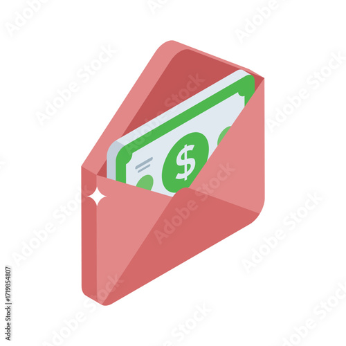 Modern isometric style icon of insured money  