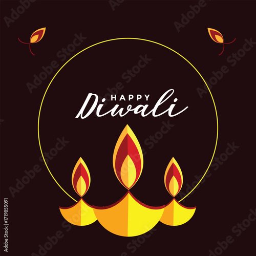 Happy diwali poster design vector 