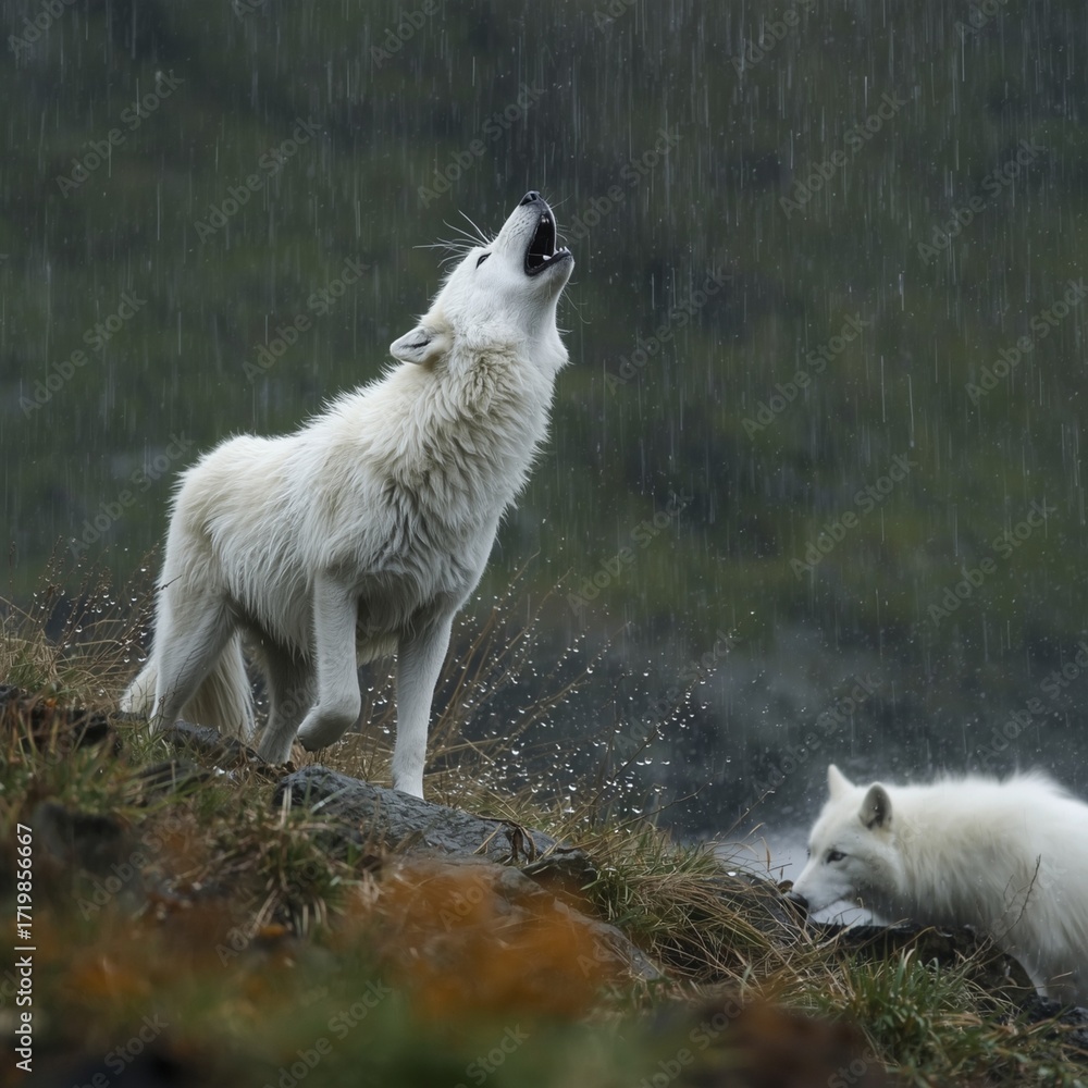 Obraz premium arctic wolf canis lupus arctos