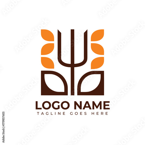 Modern organic logo design with leaf elements for brand identity