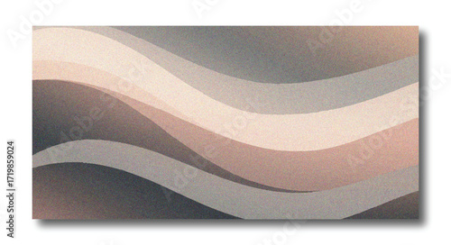 Abstract Overlapping Wavy Layers Background with Dusty Neutral Colors and Grain Texture