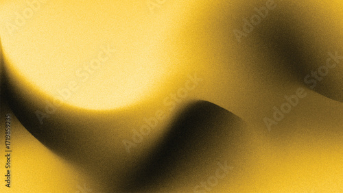 Abstract Soft Wavy Gradient Background in Gold Yellow Tones with Grain Texture