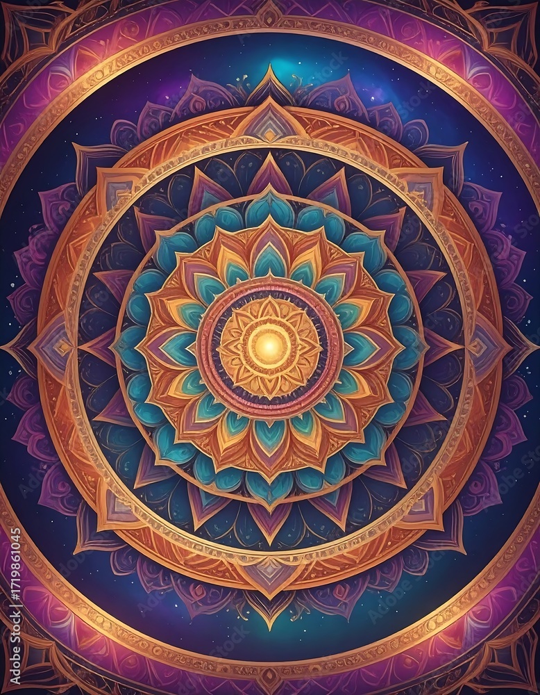 Fototapeta premium Intricate mandala design with layered patterns