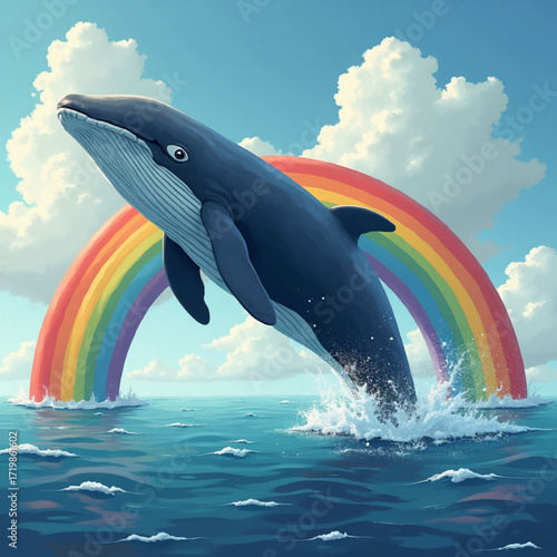 Dolphin jumping in the sea