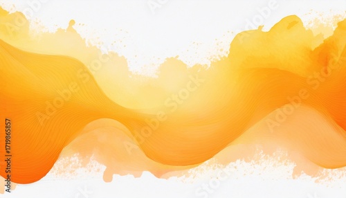 orange yellow watercolor wash banner abstract design white background website header