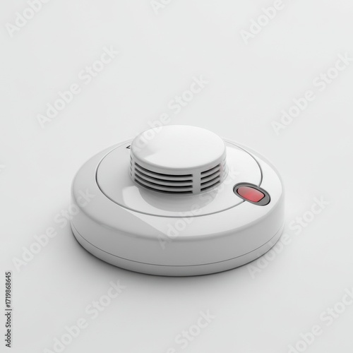 Smoke detector on white background for safety and security  