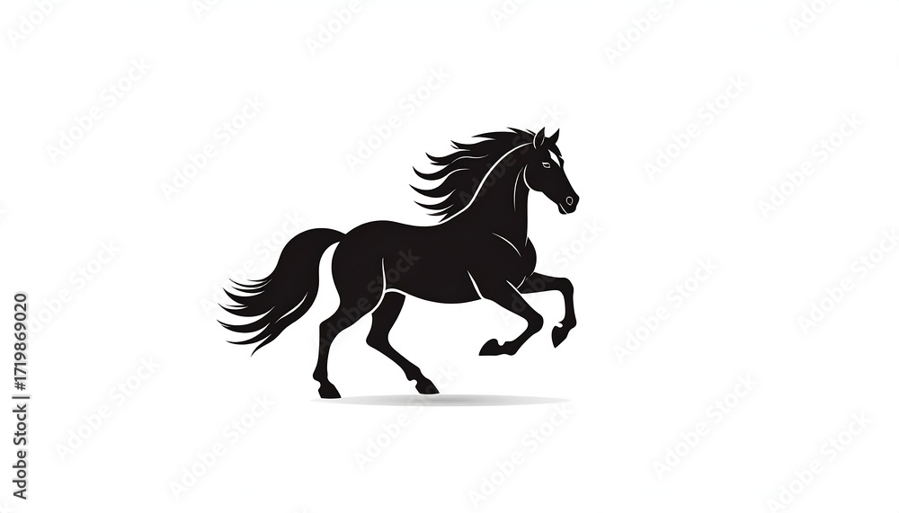 Obraz premium Silhouette of a galloping horse
