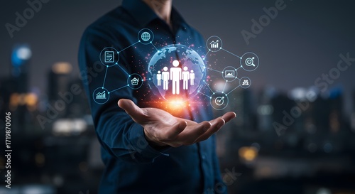 Global Business Network and Digital Transformation Concept