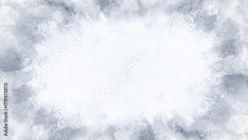 A light gray watercolor wash creates a soft, textured border around a blank, bright white center.